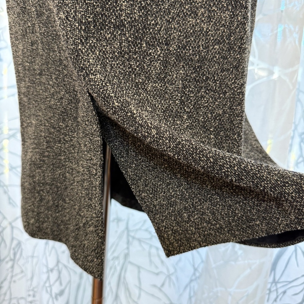 MAXMARA CREAM BLACK SPECKLE PRINT HIGH WAISTED MIDI PENCIL SKIRT - Picture 6 of 11